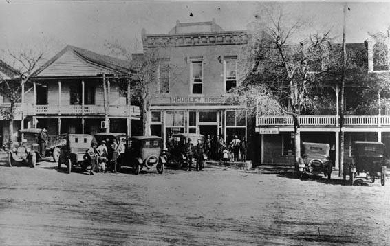 Dahlonega 1920s The town square Center building is Housely Brothers and to the right of it is a barber shop